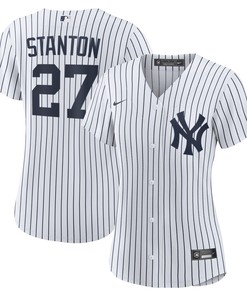 Giancarlo Stanton New York Yankees Womens Home Replica Player Jersey - White Mlb - Robokeg