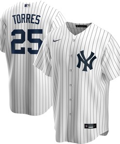 Gleyber Torres New York Yankees Home Replica Player Name Jersey White Mlb - Robokeg