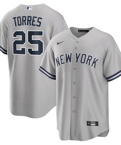 Gleyber Torres New York Yankees Road Replica Player Name Jersey Gray Mlb Ver 1 - Robokeg