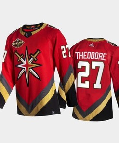 Golden Knights Shea Theodore 2022 All-star Reverse Retro Red Jersey, Men Jersey - Robokeg
