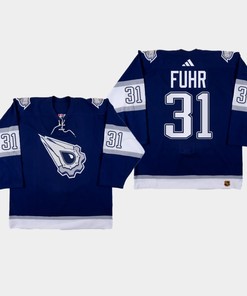 Grant Fuhr 31 Edmonton Oilers 2022-23 Reverse Retro 2.0 Navy Jersey - Robokeg