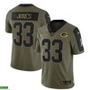Green Bay Packers Aaron Jones 33 Nfl Olive 2021 Salute To Service Player Men Jersey For Packers Fans - Robokeg