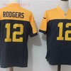 Green Bay Packers Aaron Rodgers #12 2020 Nfl Black Jersey Jersey - Robokeg