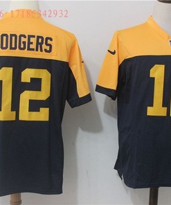 Green Bay Packers Aaron Rodgers #12 2020 Nfl Black Jersey Jersey - Robokeg