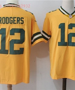 Green Bay Packers Aaron Rodgers #12 2020 Nfl Gold Jersey Jersey - Robokeg