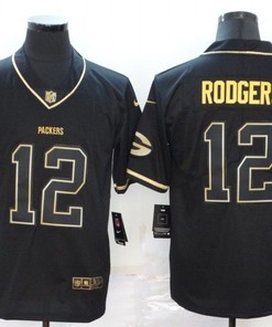 Green Bay Packers Aaron Rodgers #12 Nfl 2020 Black Jersey - Robokeg