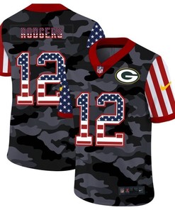 Green Bay Packers Aaron Rodgers #12 Nfl 2020 Camo Black Jersey - Robokeg