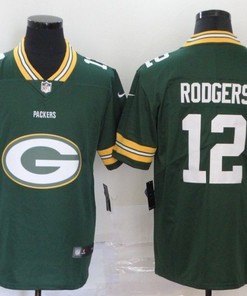 Green Bay Packers Aaron Rodgers #12 Nfl 2020 Dark Green Jersey - Robokeg