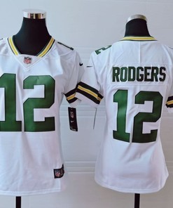 Green Bay Packers Aaron Rodgers #12 Nfl 2020 White Womens Jersey - Robokeg