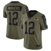 Green Bay Packers Aaron Rodgers 12 Nfl Olive 2021 Salute To Service Player Men Jersey For Packers Fans - Robokeg