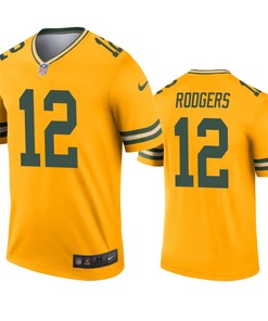 Green Bay Packers Aaron Rodgers Gold Inverted Legend Jersey - Robokeg