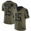Green Bay Packers Bart Starr 15 Nfl Olive 2021 Salute To Service Player Men Jersey For Packers Fans - Robokeg
