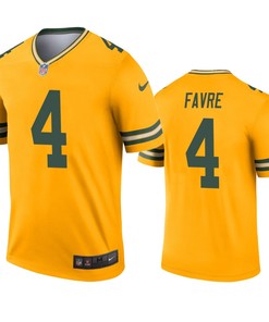 Green Bay Packers Brett Favre Gold Inverted Legend Jersey - Robokeg