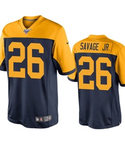 Green Bay Packers Darnell Savage Jr. Navy 100th Season Throwback Jersey - Robokeg