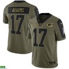 Green Bay Packers Davante Adams 17 Nfl Olive 2021 Salute To Service Player Men Jersey For Packers Fans - Robokeg