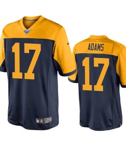 Green Bay Packers Davante Adams Navy 100th Season Throwback Jersey - Robokeg