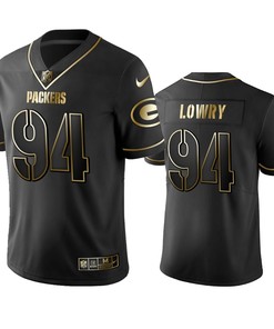 Green Bay Packers Dean Lowry Black Golden Edition 2019 Vapor Untouchable Limited Jersey - Mens - Robokeg