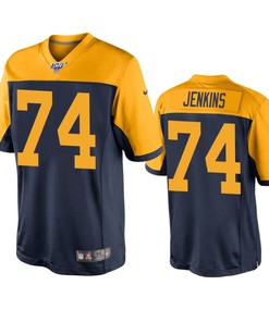 Green Bay Packers Elgton Jenkins Navy 100th Season Throwback Jersey - Robokeg