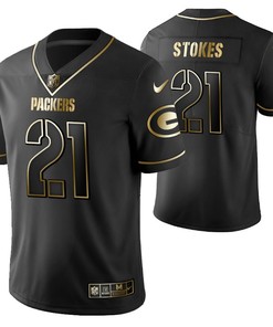 Green Bay Packers Eric Stokes 21 2021 Nfl Golden Brandedition Black Jersey Gift For Packers Fans - Robokeg
