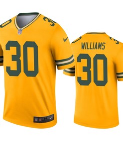 Green Bay Packers Jamaal Williams Gold Inverted Legend Jersey - Robokeg