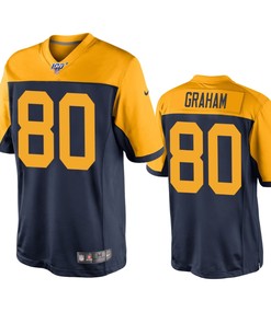 Green Bay Packers Jimmy Graham Navy 100th Season Throwback Jersey - Robokeg