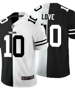 Green Bay Packers Jordan Love #10 Nfl 2020 Black And White Jersey - Robokeg