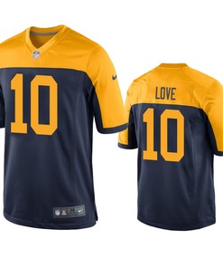 Green Bay Packers Jordan Love Navy 2020 Nfl Draft Throwback Game Jersey - Robokeg