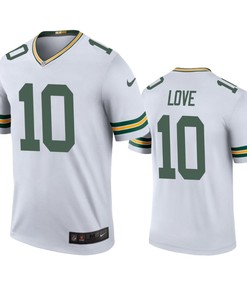Green Bay Packers Jordan Love White Color Rush Legend Jersey - Mens - Robokeg