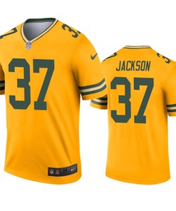 Green Bay Packers Josh Jackson Gold Inverted Legend Jersey - Robokeg