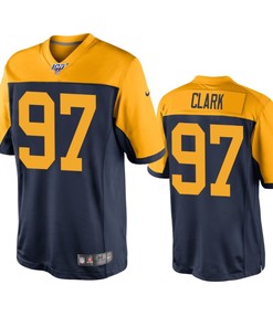 Green Bay Packers Kenny Clark Navy 100th Season Throwback Jersey - Robokeg