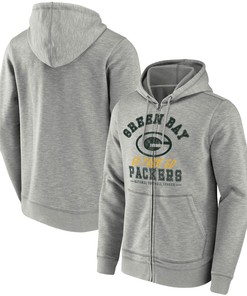 Green Bay Packers Nfl X Darius Rucker Collection By Slub Full-zip Hoodie - Heathered Gray - Robokeg