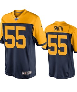 Green Bay Packers Zadarius Smith Navy 100th Season Throwback Jersey - Robokeg