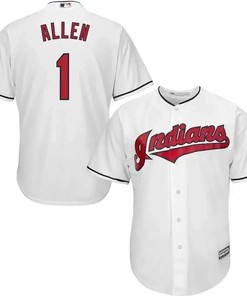 Greg Allen Cleveland Indians Home Official Cool Base Player Jersey - White - Robokeg