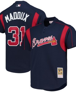 Greg Maddux Atlanta Braves Mitchell & Ness Cooperstown Collection Batting Practice Jersey - Navy Mlb - Robokeg