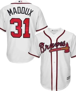 Greg Maddux Jersey, Atlanta Braves Cool Base Player Jersey - White - Robokeg