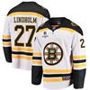 Hampus Lindholm 27 Boston Bruins Stanley Cup 2023 Playoffs Patch Away Breakaway Men Jersey - White - Robokeg