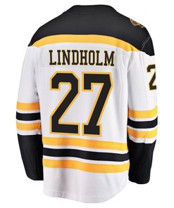 Hampus Lindholm 27 Boston Bruins Stanley Cup 2023 Playoffs Patch Away Breakaway Men Jersey - White - Robokeg
