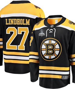 Hampus Lindholm 27 Boston Bruins Stanley Cup 2023 Playoffs Patch Home Breakaway Men Jersey - Black - Robokeg