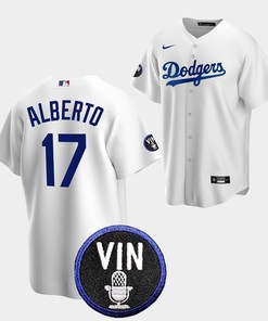Hanser Alberto Honor Vin Scully Los Angeles Dodgers White 17 Jersey - Robokeg