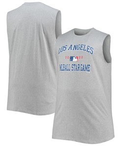 Heathered Gray 2022 Mlb All-star Game Big & Tall Sleepwear Muscle Tank Top - Robokeg