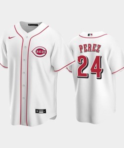 Home Reds 24 Tony Perez White Jersey - Robokeg