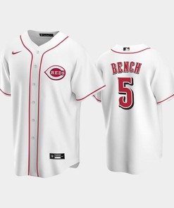 Home Reds 5 Johnny Bench White Jersey - Robokeg