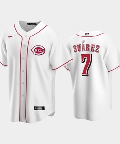 Home Reds 7 Eugenio Suarez White Jersey - Robokeg