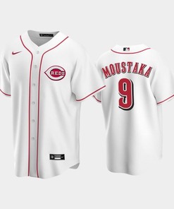 Home Reds 9 Mike Moustakas White Jersey - Robokeg