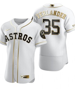 Houston Astros #35 Justin Verlander Mlb Golden Brandedition White Jersey Gift For Astros Fans - Robokeg