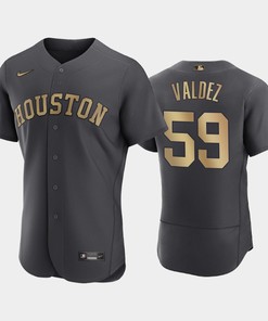 Houston Astros 59 Framber Valdez 2022-23 All-Star Game Charcoal Jersey - Robokeg