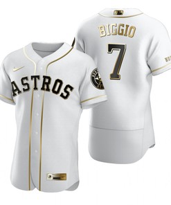 Houston Astros #7 Craig Biggio Mlb Golden Brandedition White Jersey Gift For Astros Fans - Robokeg