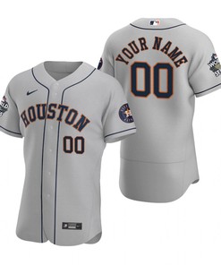 Houston Astros Custom 00 Gray 2022-23 World Series Jersey - Robokeg