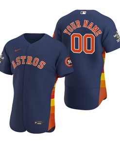 Houston Astros Custom 00 Navy 2022-23 World Series Jersey - Robokeg