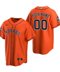 Houston Astros Custom 00 Orange 2022-23 World Series Jersey - Robokeg